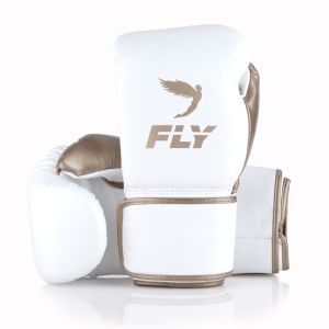 Fly Superloop Training Boxing Gloves - White/Gold