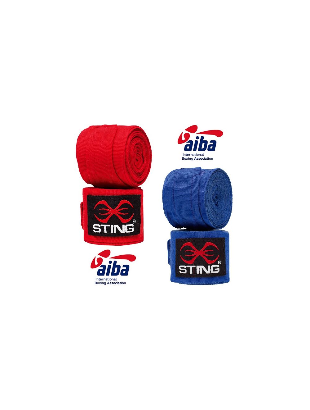 Sting Boxing Hand Wraps AIBA Approved Black 2.5m 4.5m 