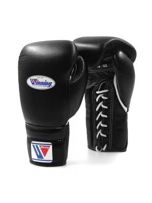 Winning MS Training Lace Boxing Gloves - Black