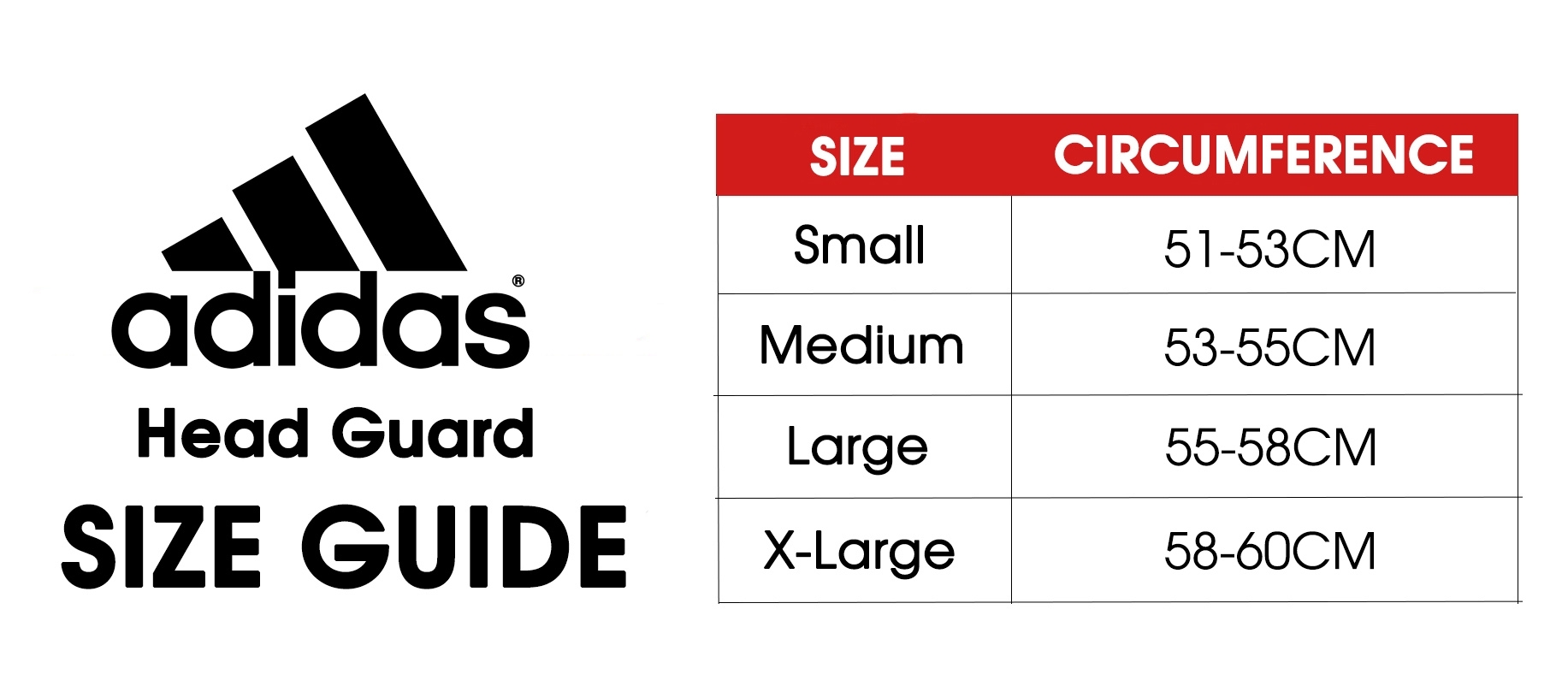Adidas AIBA Headguard Size Guide