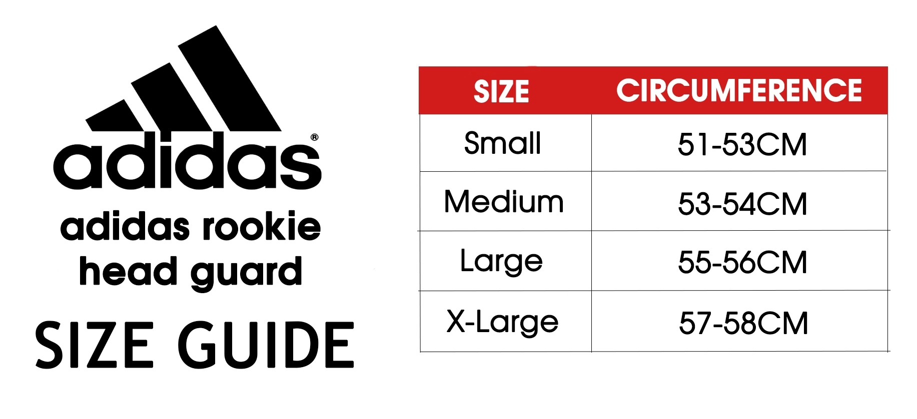 Adidas Rookie Headguard Size Guide